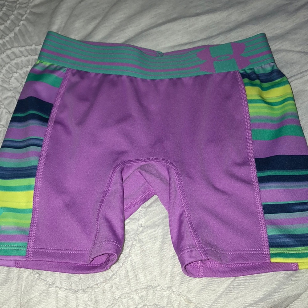 purple under armor spandex